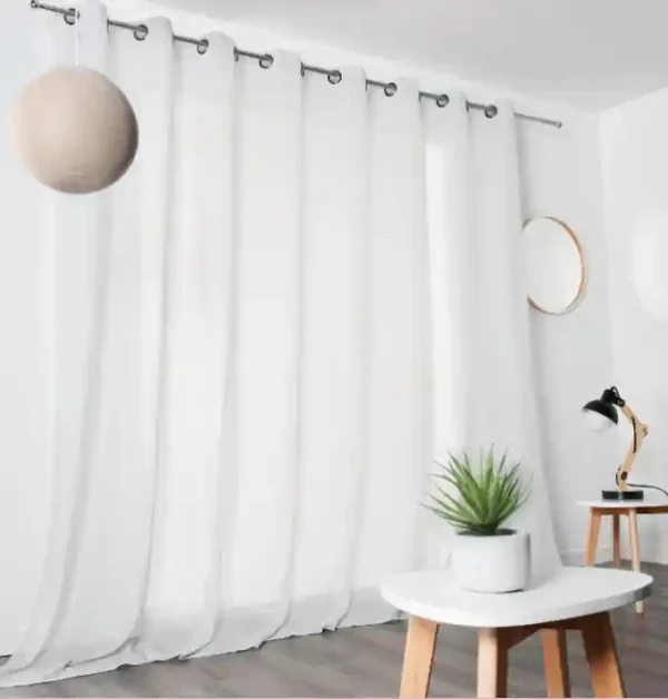 Voilage tamisant, Voile de coton, coton blanc l.300 x H.240 cm