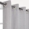 2 Rideaux tamisant gris l.140 x H.280 cm INSPIRE