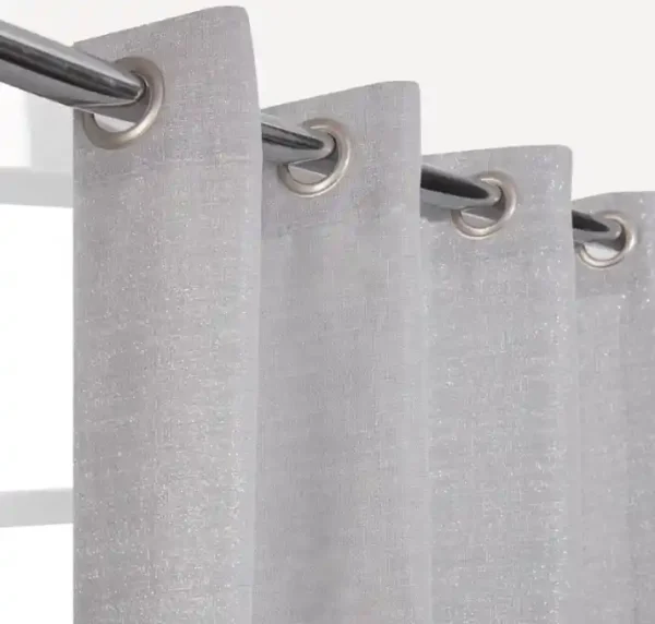 2 Rideaux tamisant gris l.140 x H.280 cm INSPIRE