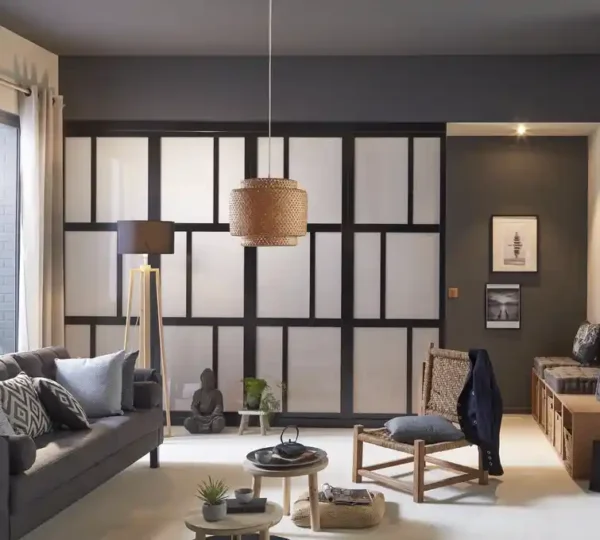 Cloison amovible Osaka mdf revêtu noir l.80 x H.250 x P.4cm