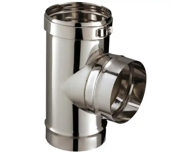 Te 90 deg + collier pour tubage POUJOULAT D 150 non peint cm