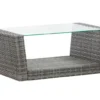 SALON JARDIN 4PL gris B1 Salon de jardin 4 pcs avec coussins Résine tressée Gris