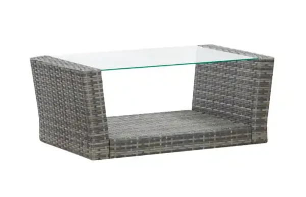 SALON JARDIN 4PL gris B1 Salon de jardin 4 pcs avec coussins Résine tressée Gris