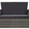 SALON JARDIN 4PL gris B2 Salon de jardin 4 pcs avec coussins Résine tressée Gris
