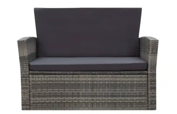 SALON JARDIN 4PL gris B2 Salon de jardin 4 pcs avec coussins Résine tressée Gris