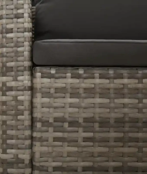Salon de jardin 4 pcs avec coussins Gris Résine tressée