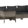 Salon de jardin 4 pcs avec coussins Gris Résine tressée