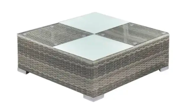 Salon de jardin avec coussins 6 pcs résine tressée gris