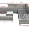 Salon de jardin avec coussins 6 pcs résine tressée gris