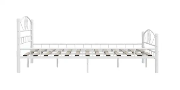 Cadre de lit avec tête de lit blanc 160x200 cm métal