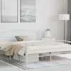 Cadre de lit avec tête de lit blanc 160x200 cm métal