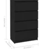 Buffet Noir 60x35x98,5 cm Bois d'ingénierie
