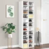 Armoire à chaussures Blanc 54x34x183 cm Bois d'ingénierie
