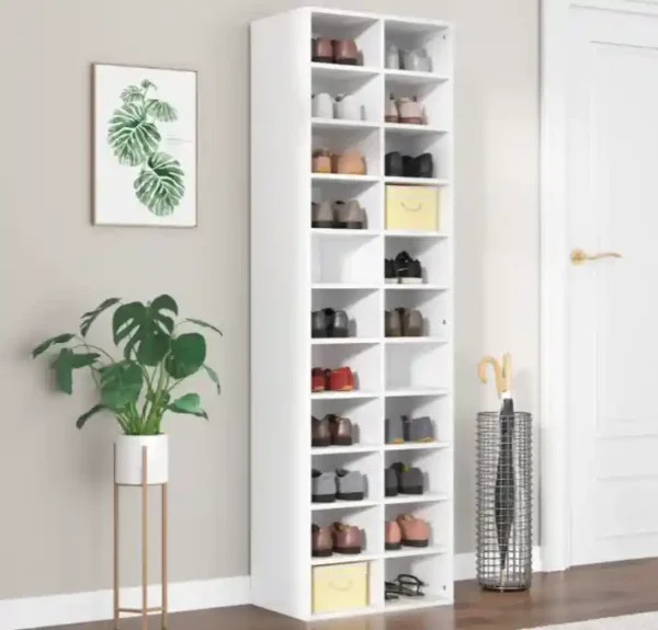 Armoire à chaussures Blanc 54x34x183 cm Bois d'ingénierie