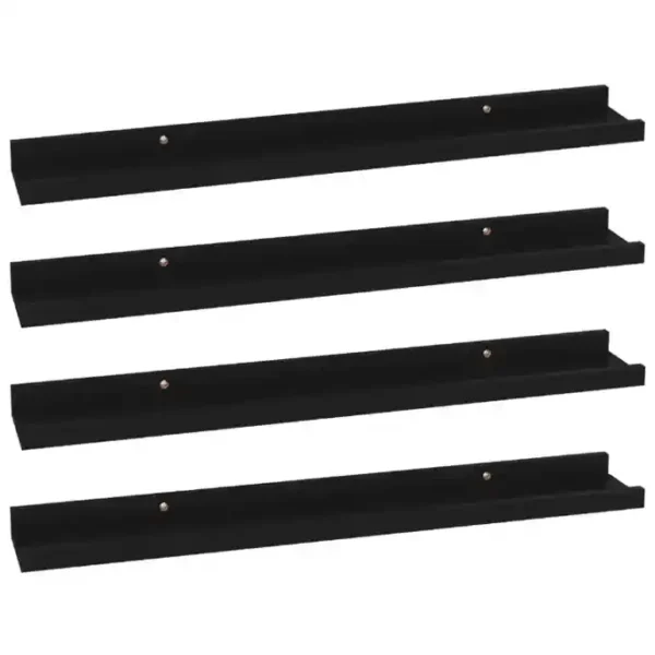 Étagères murales 4 pcs Noir 60x9x3 cm