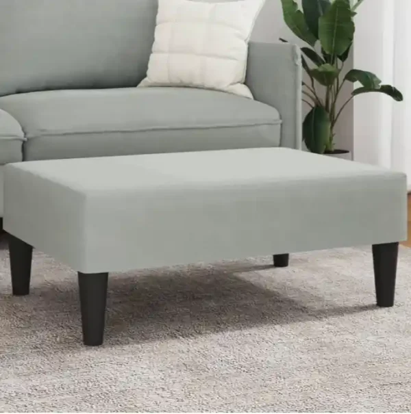 Repose-pied gris clair 77x55x31 cm velours