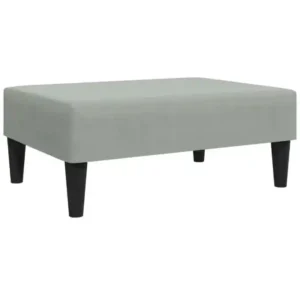 Repose-pied gris clair 77x55x31 cm velours