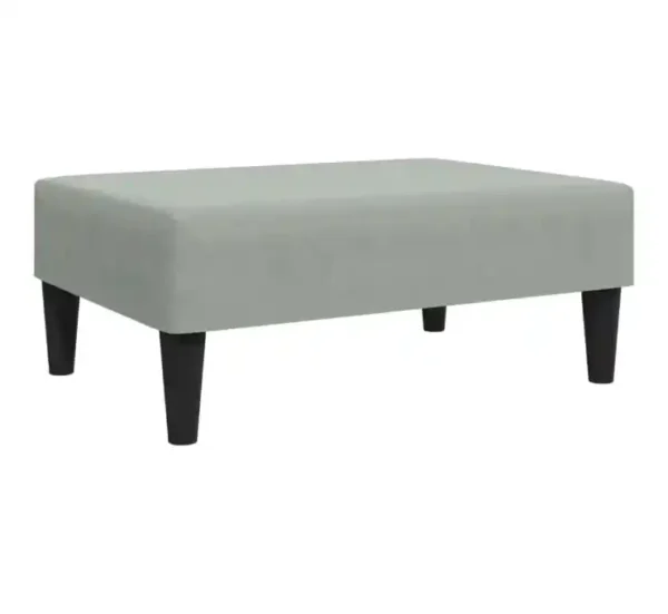 Repose-pied gris clair 77x55x31 cm velours