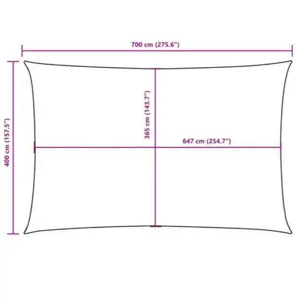 Voile blanche1 Voile d'ombrage tissu oxford rectangulaire 4x7 m blanc