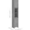 ARMOIRE SDB GRDE GRISE2 Armoire de salle de bain Gris béton Bois d'ingénierie