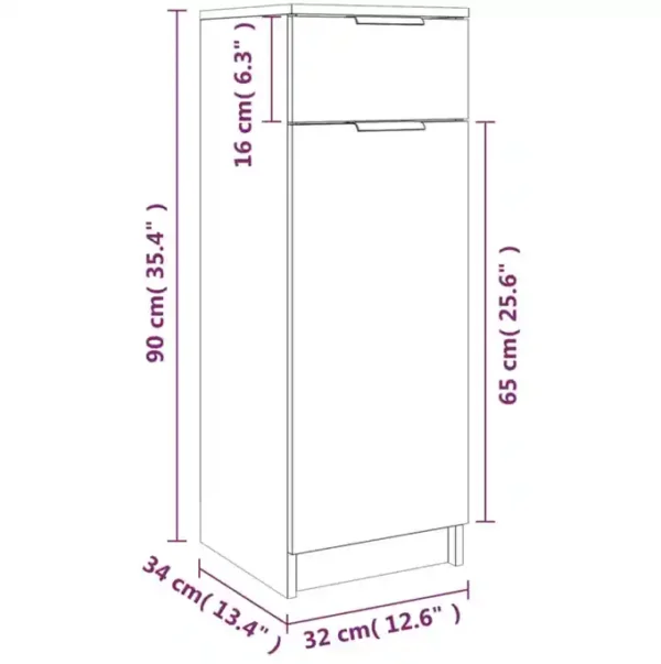 ARMOIRE SDB GRISE1 Armoire de salle de bain gris béton 32x34x90 cm