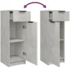ARMOIRE SDB GRISE2 Armoire de salle de bain gris béton 32x34x90 cm