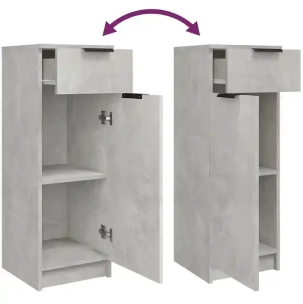 ARMOIRE SDB GRISE2 Armoire de salle de bain gris béton 32x34x90 cm
