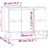 Armoire de salle de bain noir 80x33x60 cm bois d'ingénierie