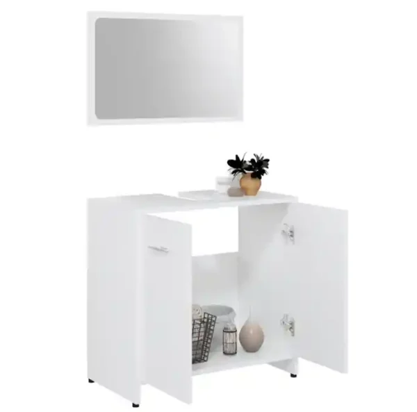 Ensemble de meubles de salle de bain Blanc Bois d'ingénierie