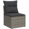 canapérotin4 Canapé de jardin sans accoudoirs coussins gris résine tressée