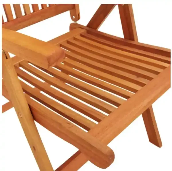 Chaises de jardin pliables lot de 2 Bois d'eucalyptus massif