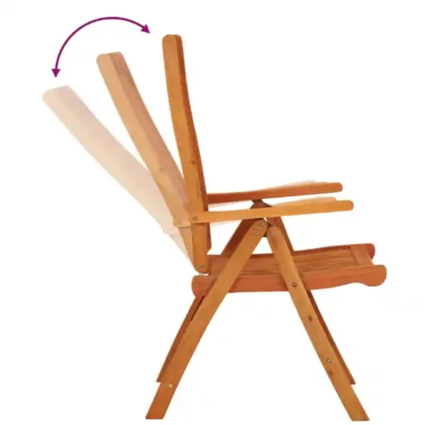 Chaises de jardin pliables lot de 2 Bois d'eucalyptus massif