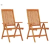 Chaises de jardin pliables lot de 2 Bois d'eucalyptus massif