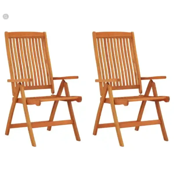 Chaises de jardin pliables lot de 2 Bois d'eucalyptus massif