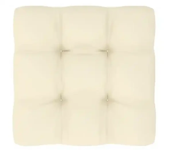 Canapé d'angle de jardin avec coussins crème Bois de pin massif