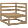 Canapé d'angle de jardin avec coussins crème Bois de pin massif