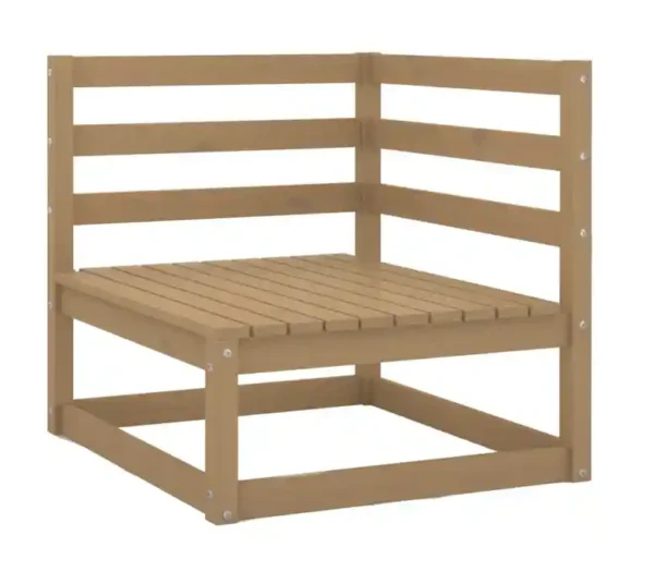 Canapé d'angle de jardin avec coussins crème Bois de pin massif
