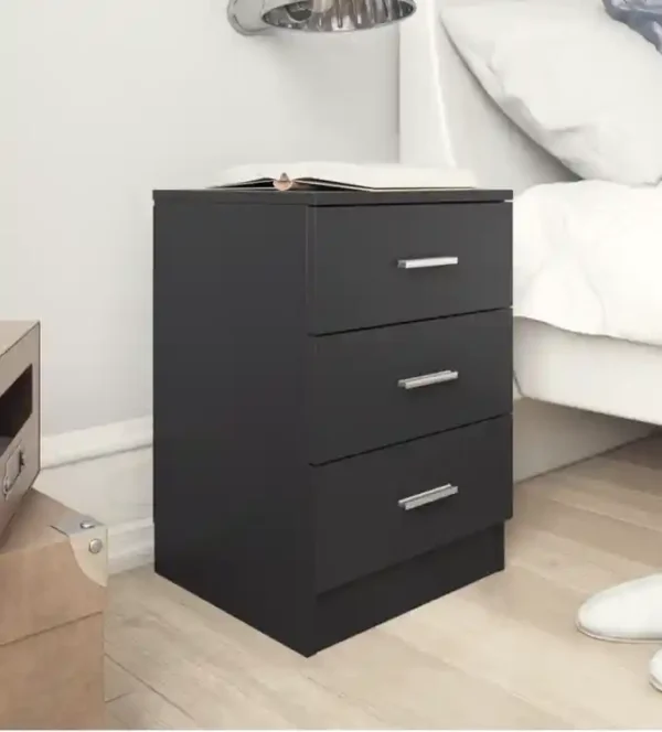 chevet noir1 Tables de chevet 2 pcs Noir 38x35x56 cm Bois d'ingénierie