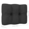 Canapés centraux de jardin coussins 2pcs Gris Bois de pin massif