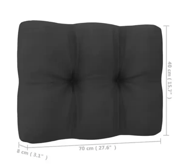 Canapés centraux de jardin coussins 2pcs Gris Bois de pin massif