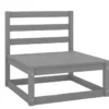 Canapés centraux de jardin coussins 2pcs Gris Bois de pin massif
