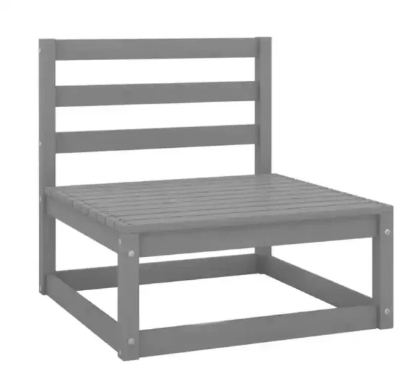 Canapés centraux de jardin coussins 2pcs Gris Bois de pin massif