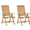 Chaises de jardin pliables lot de 2 Bois d'eucalyptus massif