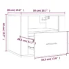 Tables de chevet murales 2 pcs Noir 50x36x40 cm
