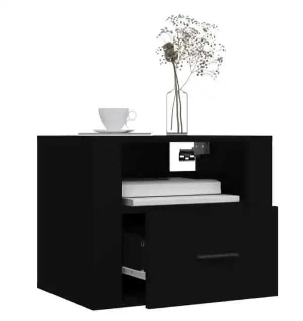 Tables de chevet murales 2 pcs Noir 50x36x40 cm