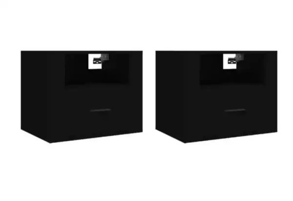 Tables de chevet murales 2 pcs Noir 50x36x40 cm
