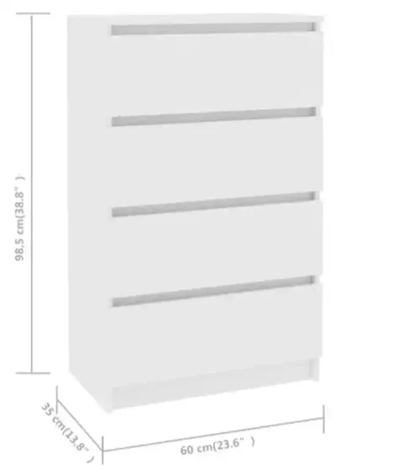 Buffet Blanc 60x35x98,5 cm Bois d'ingénierie
