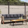 Canapé de jardin à 3 places avec coussins Résine tressée Beige