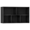 image_8_800163 Bibliothèque/Buffet Noir 50x25x80 cm Bois d’ingénierie