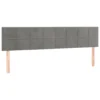 image_2_346068 Têtes de lit 2 pcs Gris clair 80x5x78/88 cm Velours
